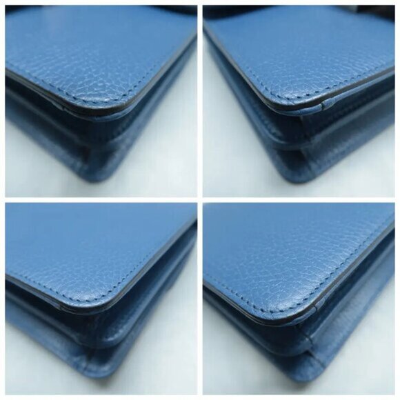 100% Authentic GUCCI Interlocking Blue  Leather Shoulder Bag 868-11324 - Picture 6 of 12